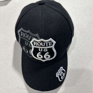 Route US 66 Baseball‎ Cap Unisex Adjustable One Size Black